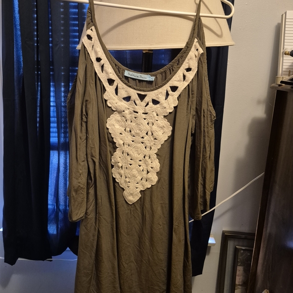 Solitaire Swim Women's Olive Green Top - Picture 3 of 7